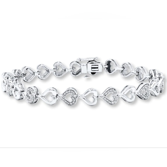 Kay Jewelers Jewelry Diamond Heart Bracelet Sterling Silver Kay Jewelers Poshmark